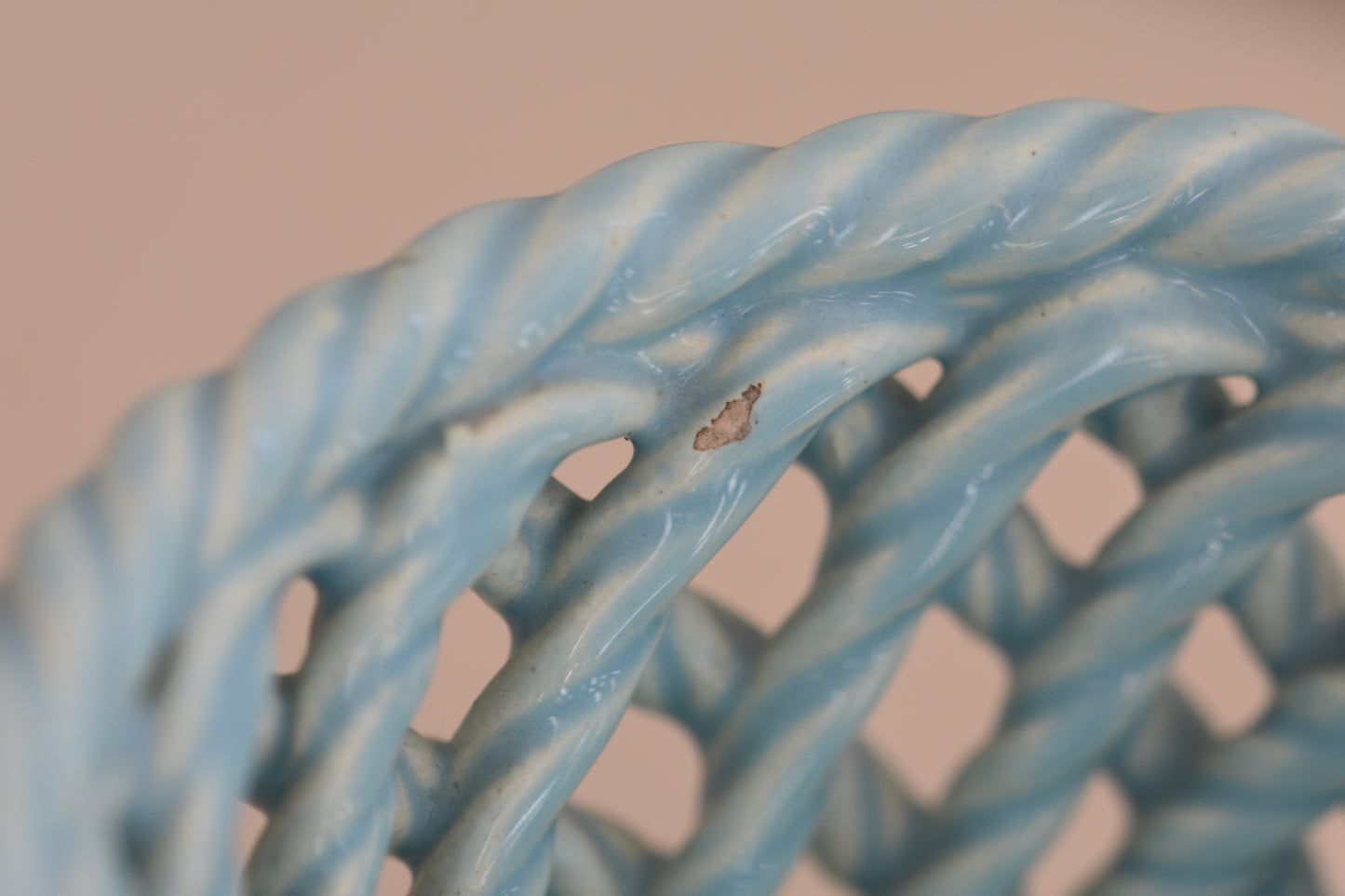 VINTAGE Blue Woven Pot