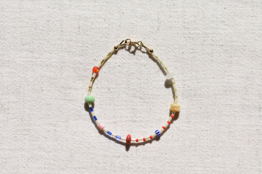 By my hands Little Bracelet with multicoloured Miyuki and Toho seed beads and gold-filled fastenings.