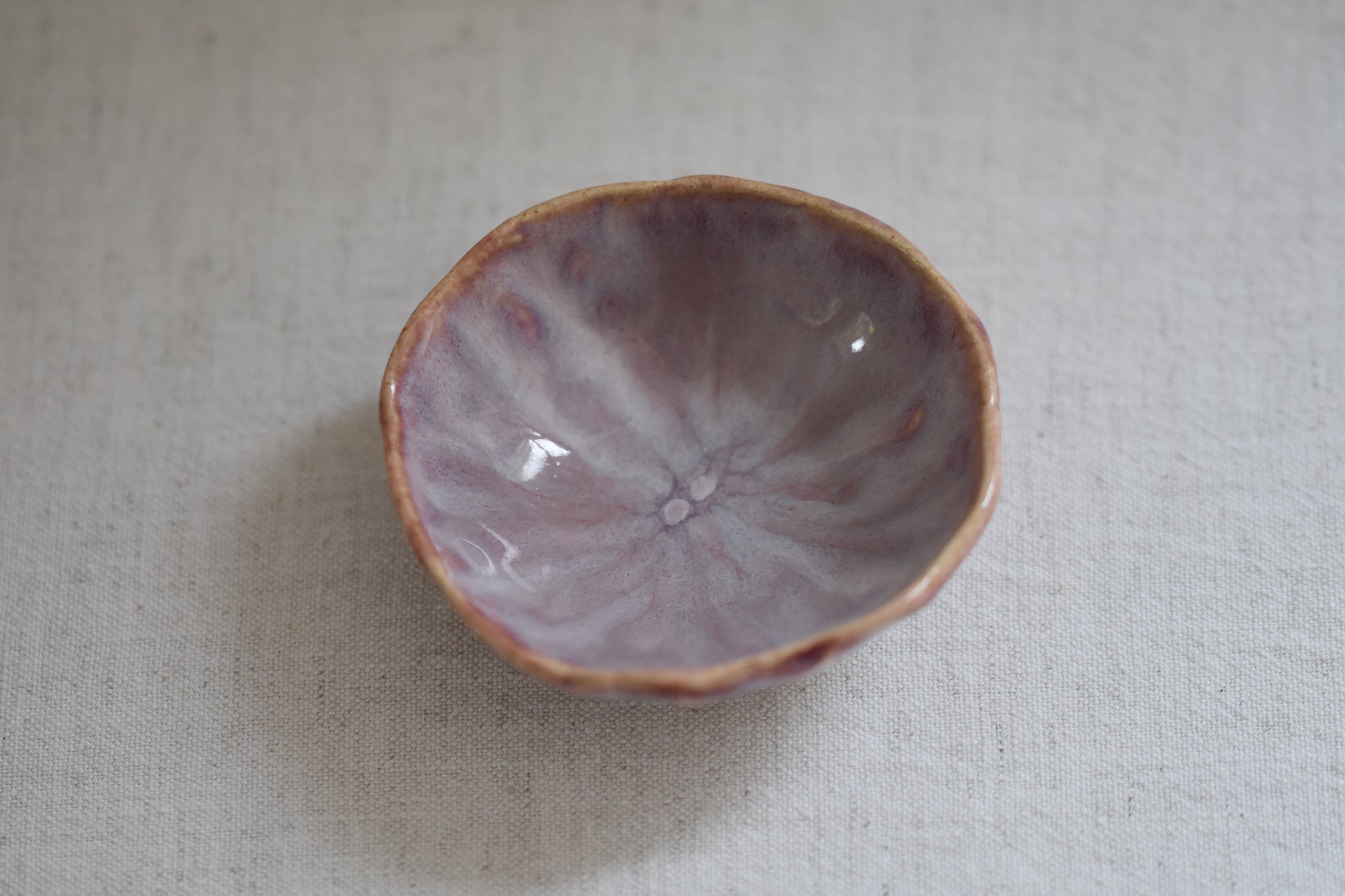 Blume Ceramics stoneware glazed jewellery dish in lavender.