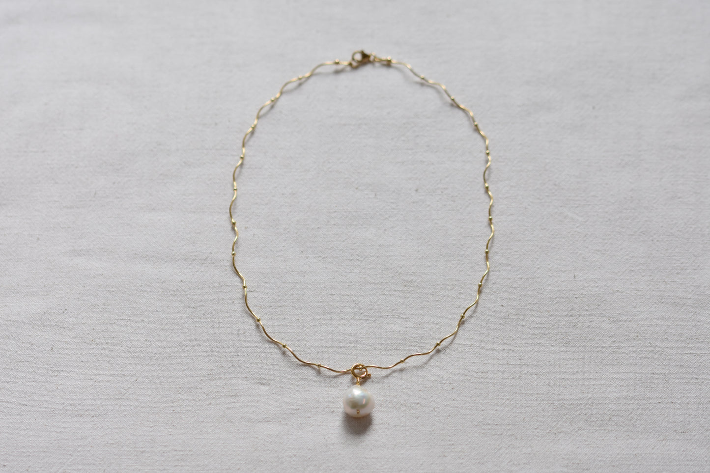 BY MY HANDS Baroque Charm Ripple Chain Necklace