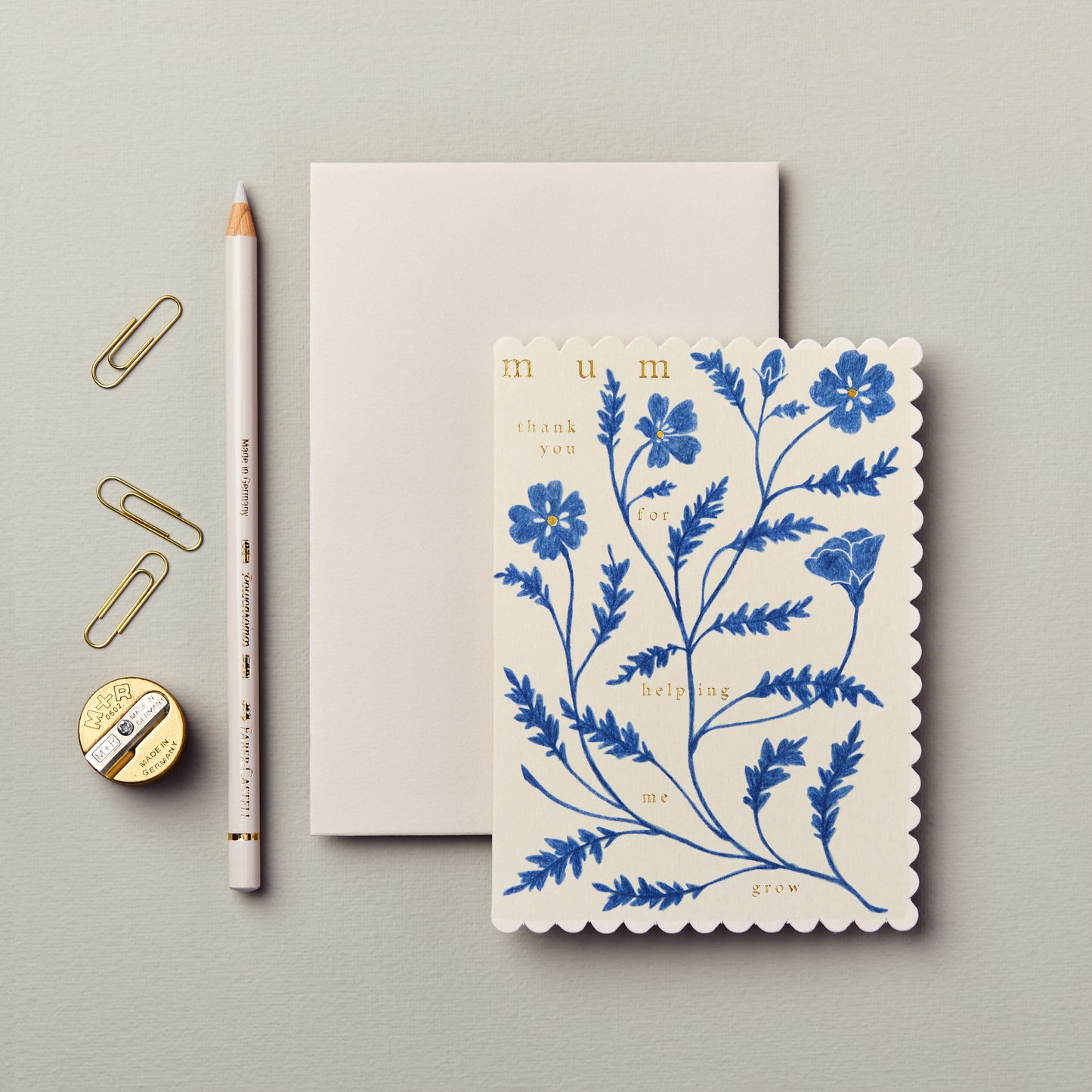 Wanderlust Paper Co Mum thank you for helping me grow card with blue floral design.