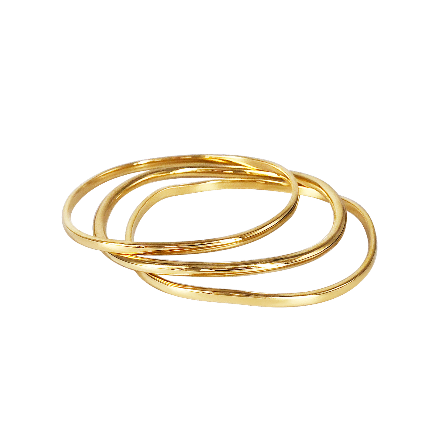 Daphine Moune Bangles set of three in gold.