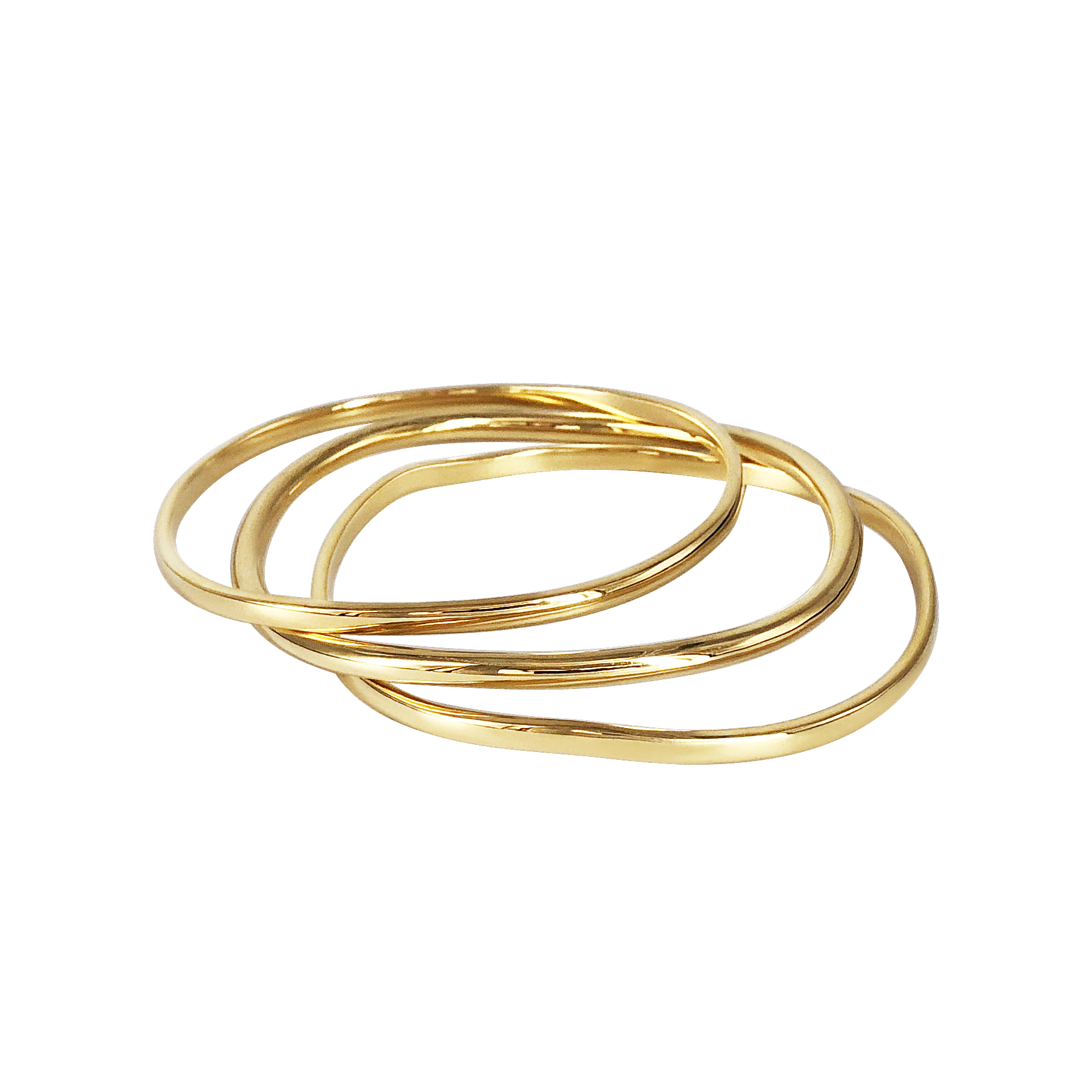 Daphine Moune Bangles set of three in gold.