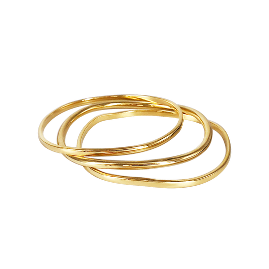 Daphine Moune Bangles set of three in gold.