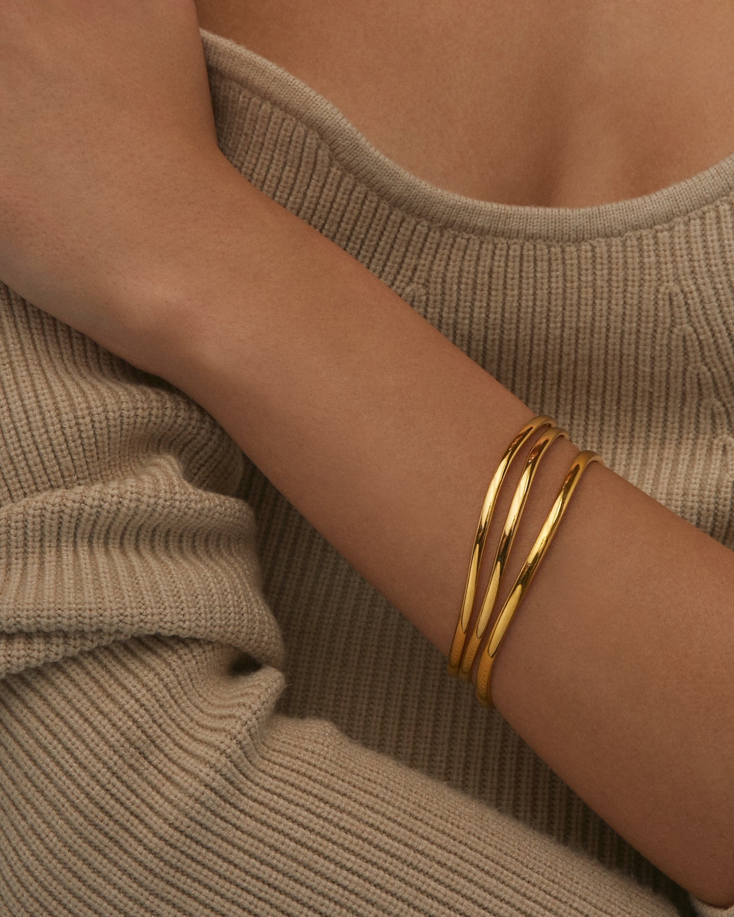 Daphine Moune Bangles set of three in gold.