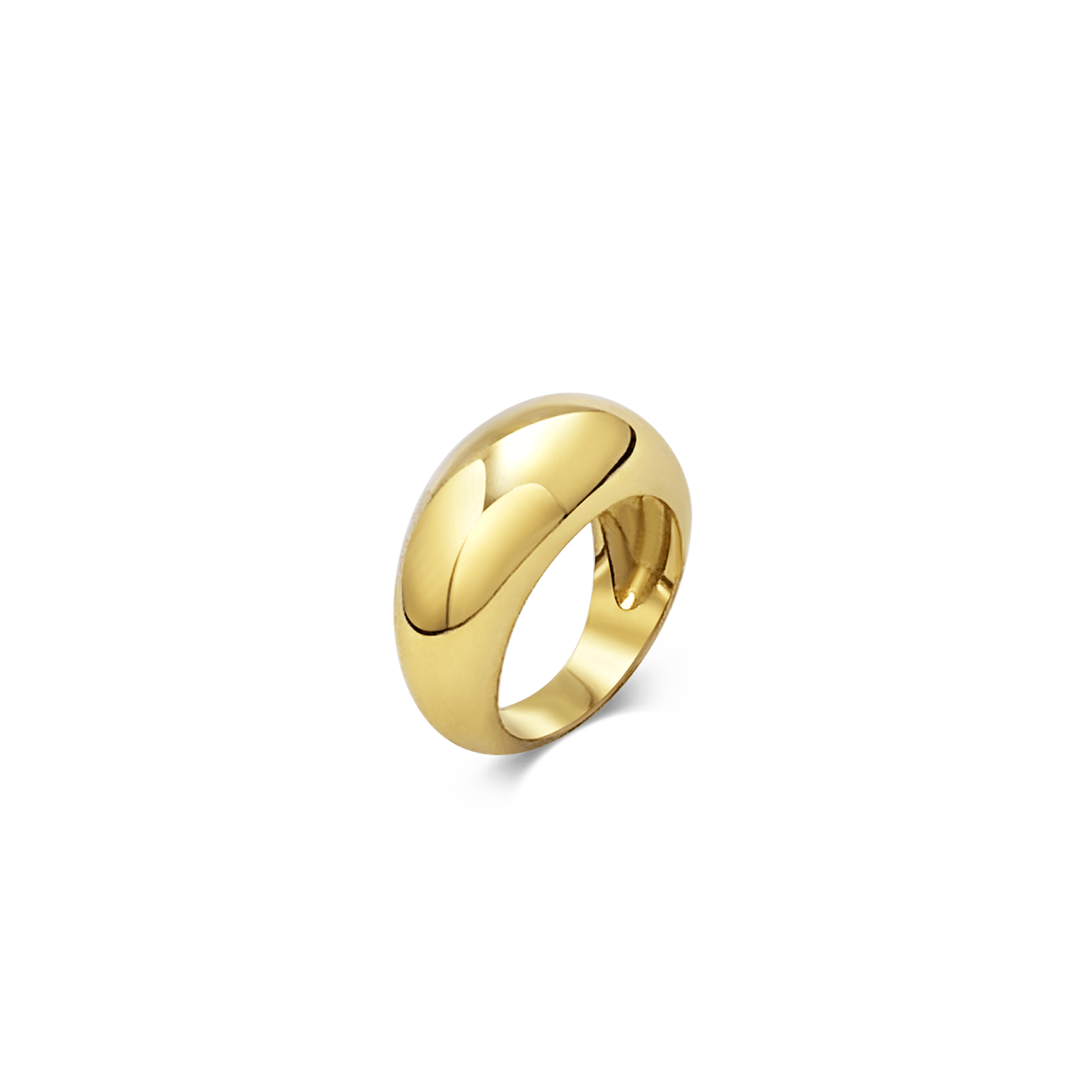 Daphine Oli chunky domed ring in gold.