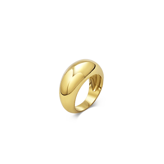 Daphine Oli chunky domed ring in gold.